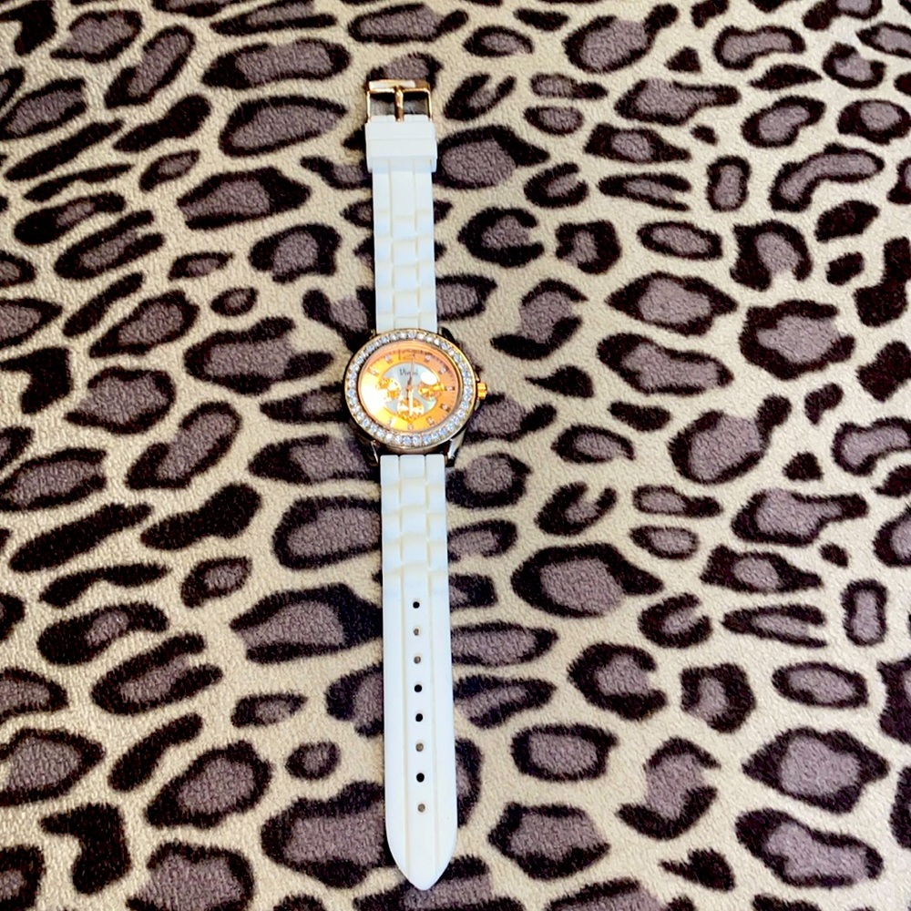 Vivani Brand Rose Gold and Rhinestone Accent Watch